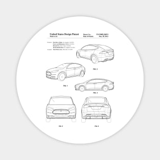 Tesla Model S Electric Car Vintage Patent Drawing Magnet